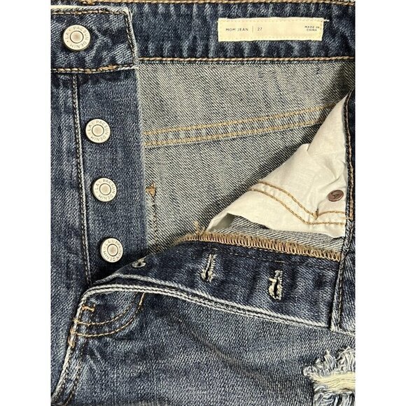 PACSUN Garfield High Rise Mom Jeans Women's Size 27 Distressed Button Fly - Picture 12 of 12
